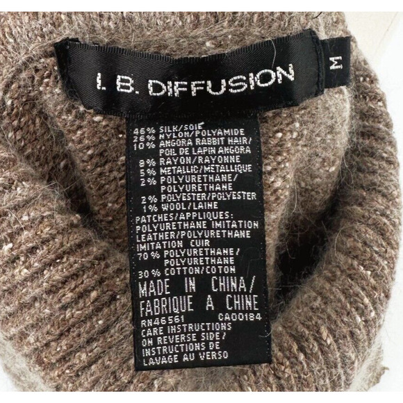 VTG 80s IB Diffusion Womens Silk/Angora Patchwork Grandma Sweater Medium Retro - Picture 8 of 9